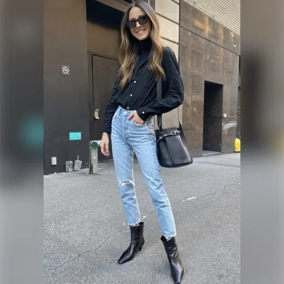 Agolde Riley High Rise Straight Crop - Picture 5 of 10